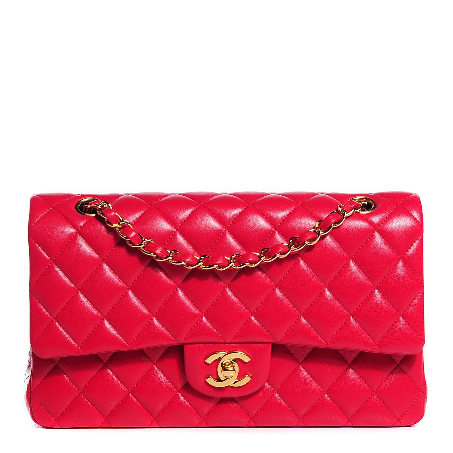 Chanel Lambskin Quilted Jumbo Double Flap Dark Pink 1 of 8