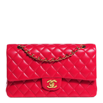Chanel Lambskin Quilted Jumbo Double Flap Dark Pink 1 of 8