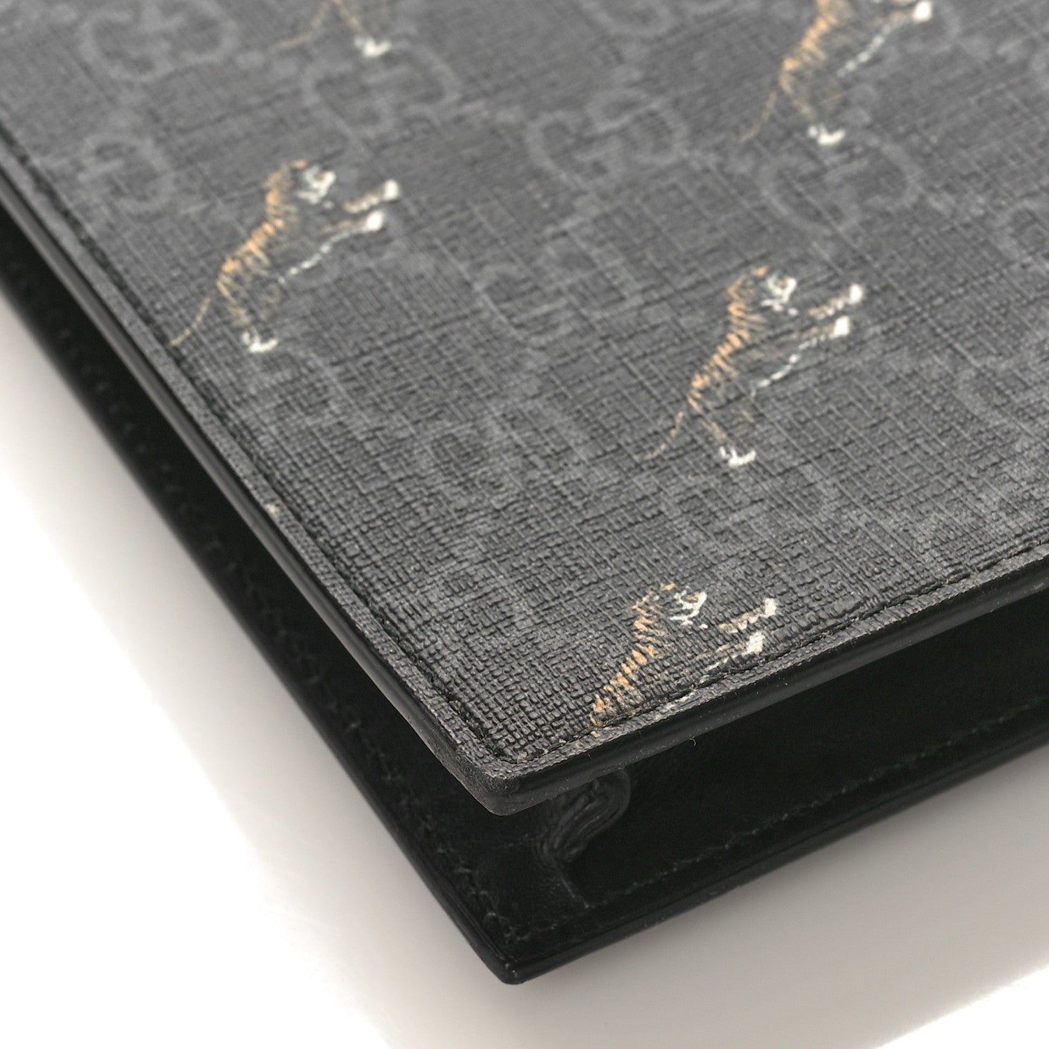 Gucci GG Supreme Monogram Tigers Zip Wristlet Pouch Black 6 of 7