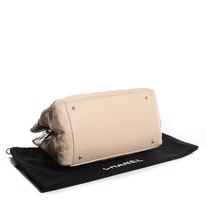 Chanel Calfskin Quilted In The Mix Shopping Tote Beige Black 5 of 9