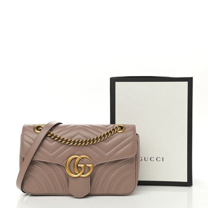 Gucci Calfskin Matelasse Small GG Marmont Shoulder Bag Porcelain Rose 12 of 12