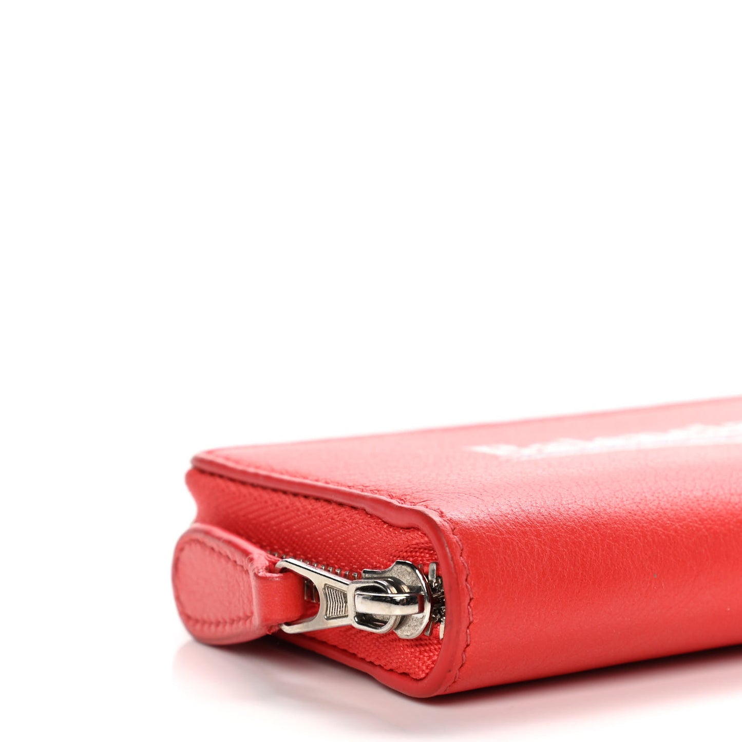 Calfskin Political Campaign Logo Zip Around Card Holder Vivid Red