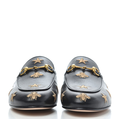 Gucci Goatskin Bee Star Embroidered Womens Princetown Slippers 38.5 Black 2 of 8