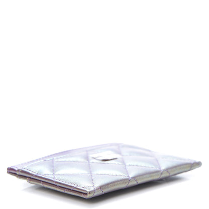 Chanel Iridescent Lambskin Quilted Card Holder Purple 4 of 8