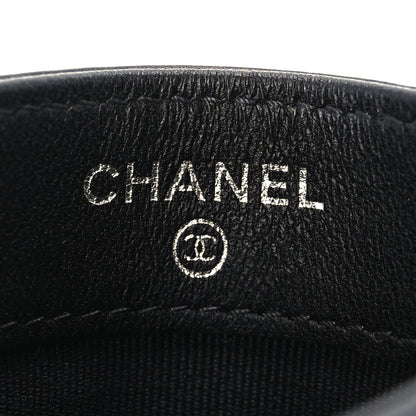 Chanel Lambskin Crystal Quilted Studded CC Card Holder Black 7 of 9