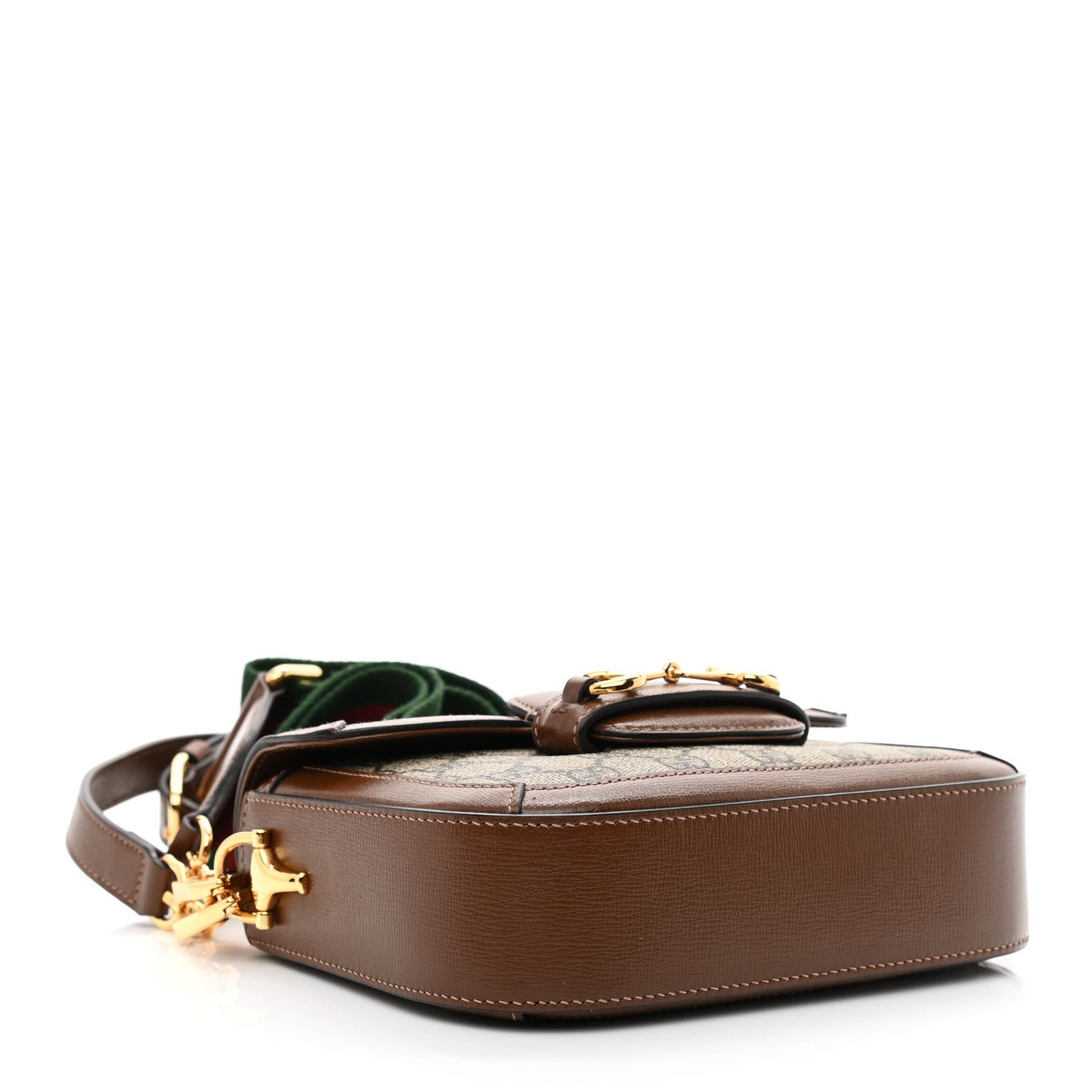 Gucci GG Supreme Monogram Web Mini Horsebit 1955 Shoulder Bag Beige Brown Sugar 4 of 10