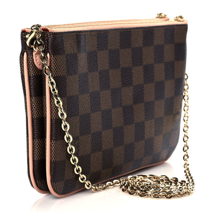 Louis Vuitton Damier Ebene Double Zip Pochette 3 of 9