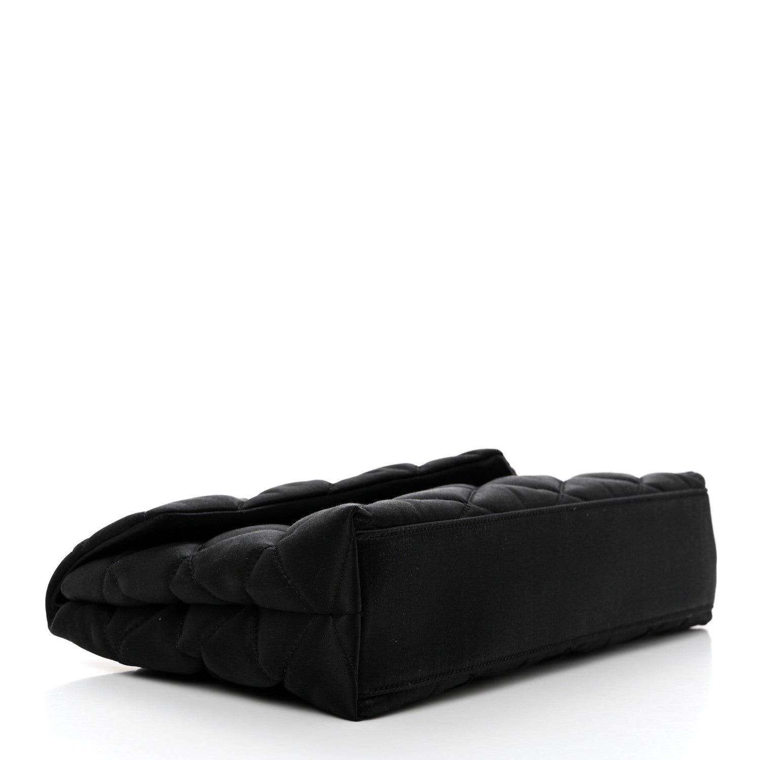 Saint Laurent Satin Quilted Sade Puffer Envelope Clutch Black 4 of 9