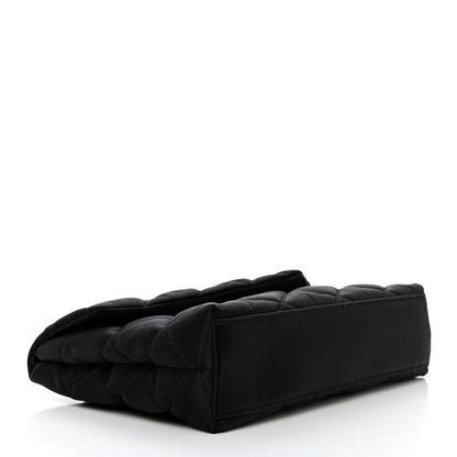 Saint Laurent Satin Quilted Sade Puffer Envelope Clutch Black 4 of 9