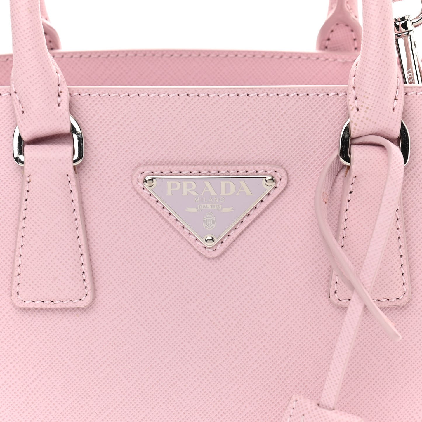 Saffiano Lux Micro Galleria Shoulder Bag Alabastro