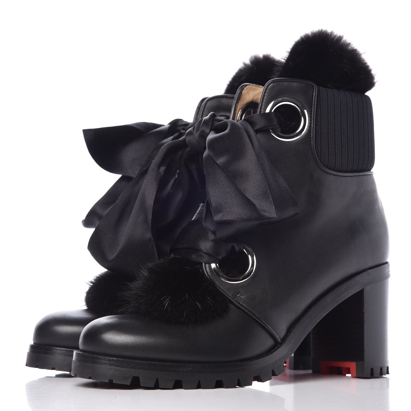 Calfskin Mink Jenny From the Alps 70 Ankle Boots 36.5 Black