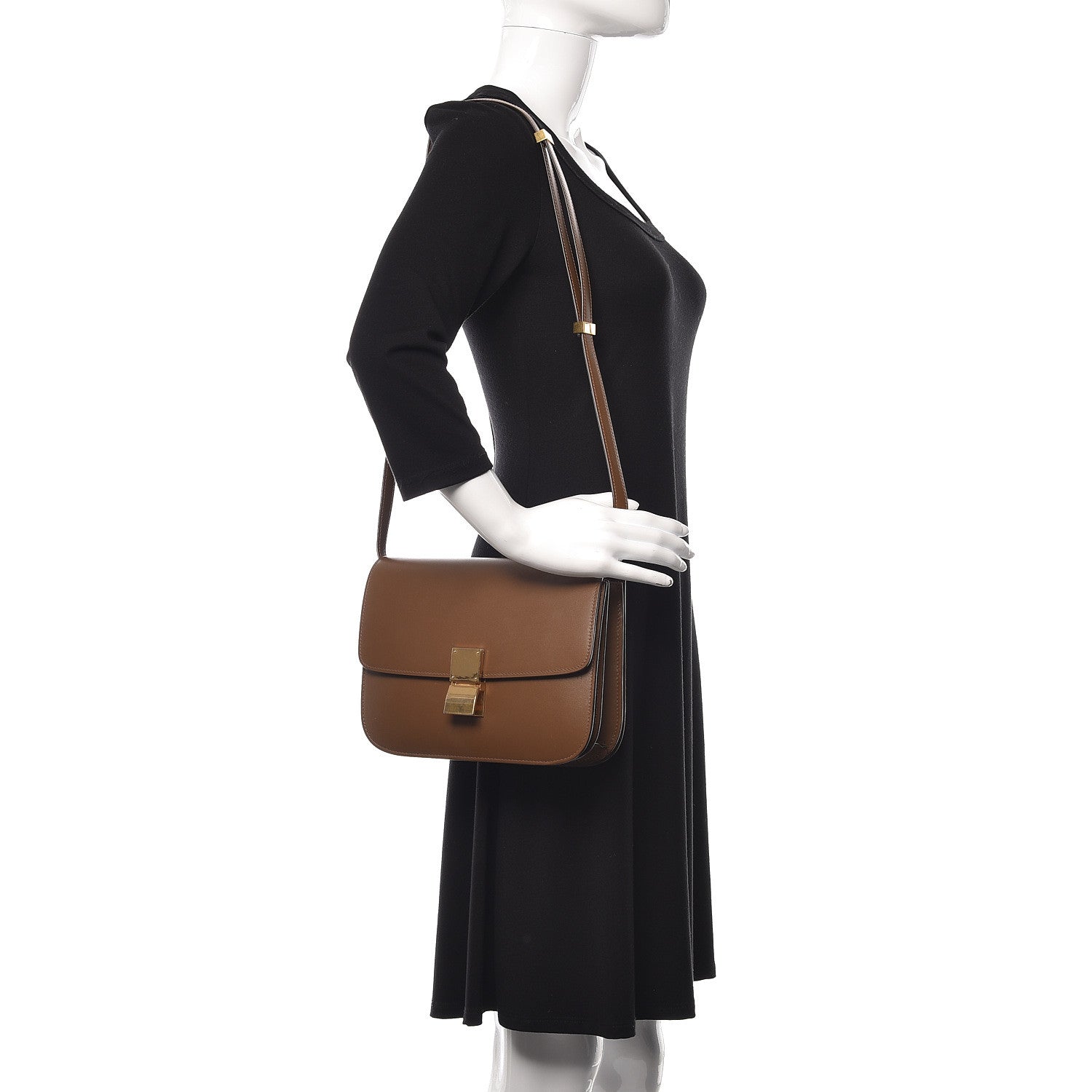 Celine Box Calfskin Medium Classic Box Flap Bag Camel 2 of 13