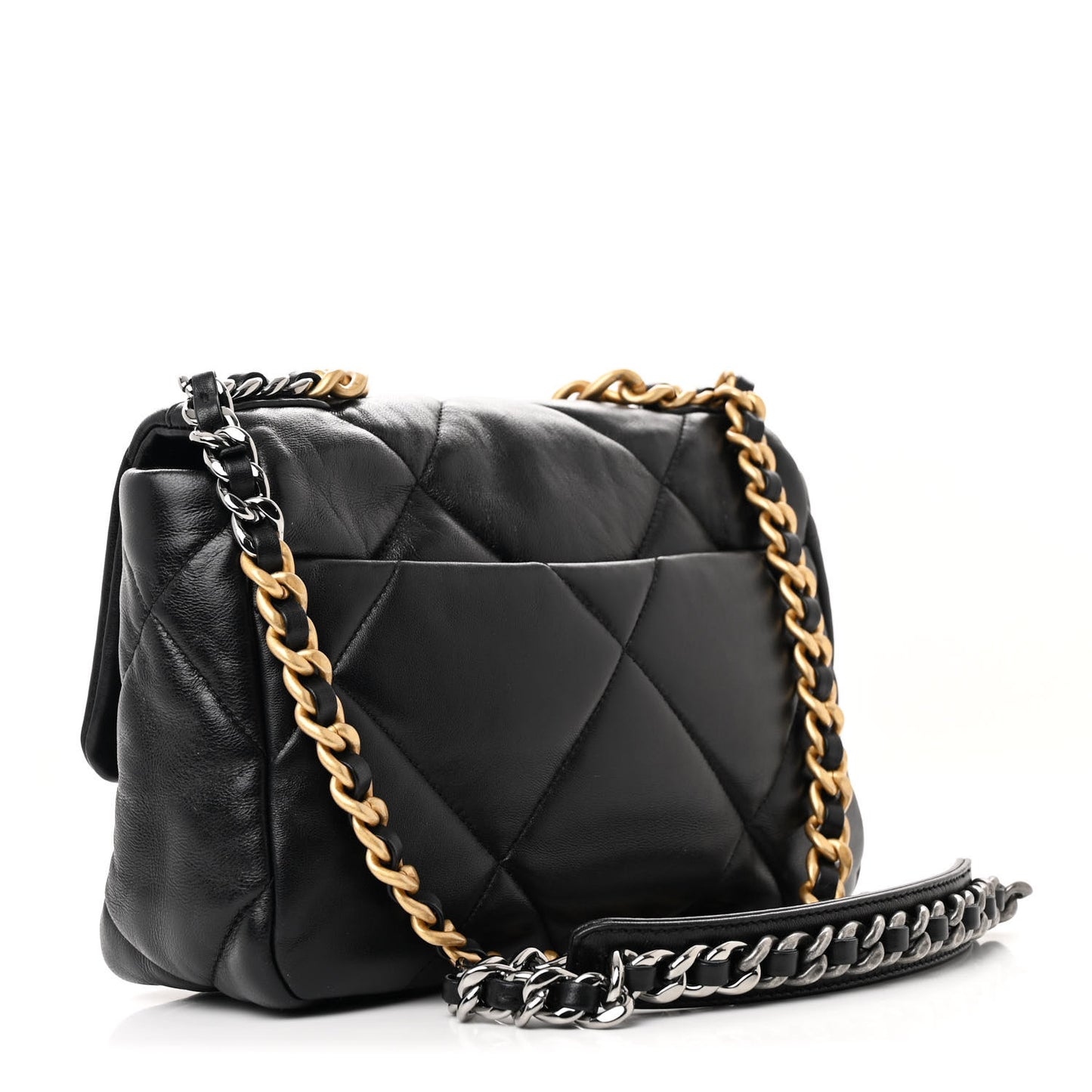 Lambskin Quilted Medium Chanel 19 Flap Black
