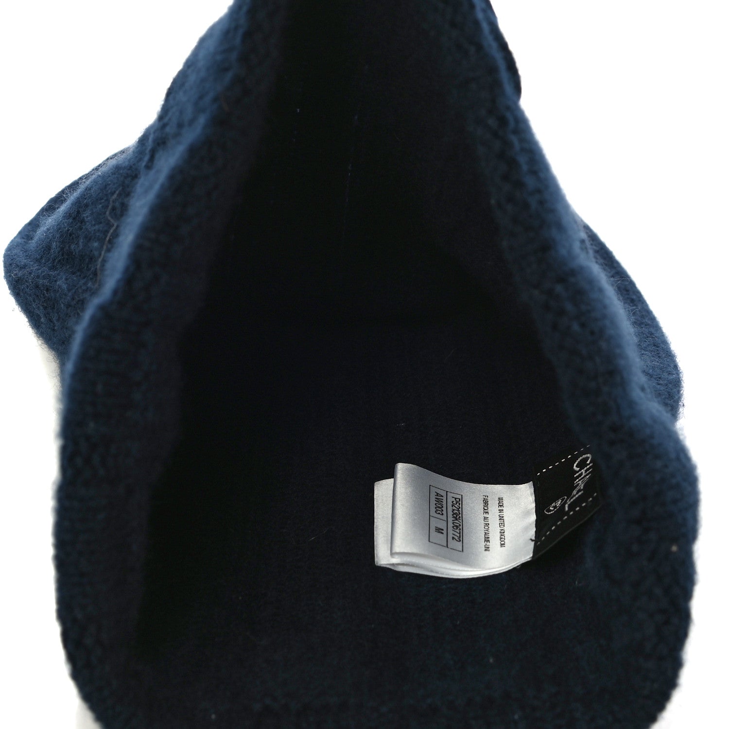 Chanel Cashmere CC Beanie Hat M Blue 5 of 7