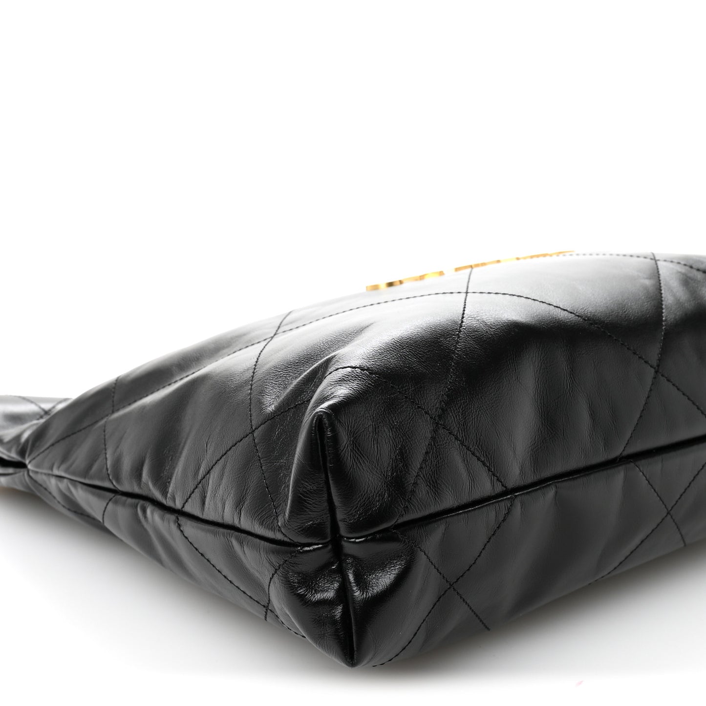 Shiny Calfskin Quilted Small Chanel 22 Black