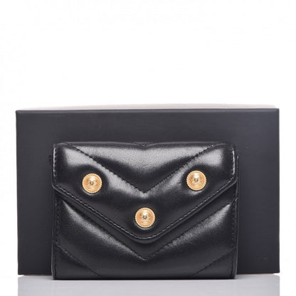 Chanel Lambskin Chevron Quilted Medallion CC Card Holder Black 8 of 8