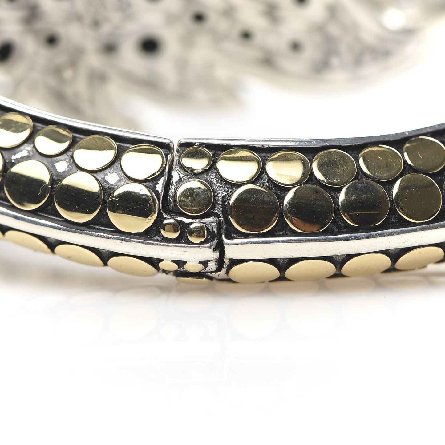Sterling Silver 18K Yellow Gold Ayu Dot Leaf Cuff Bracelet