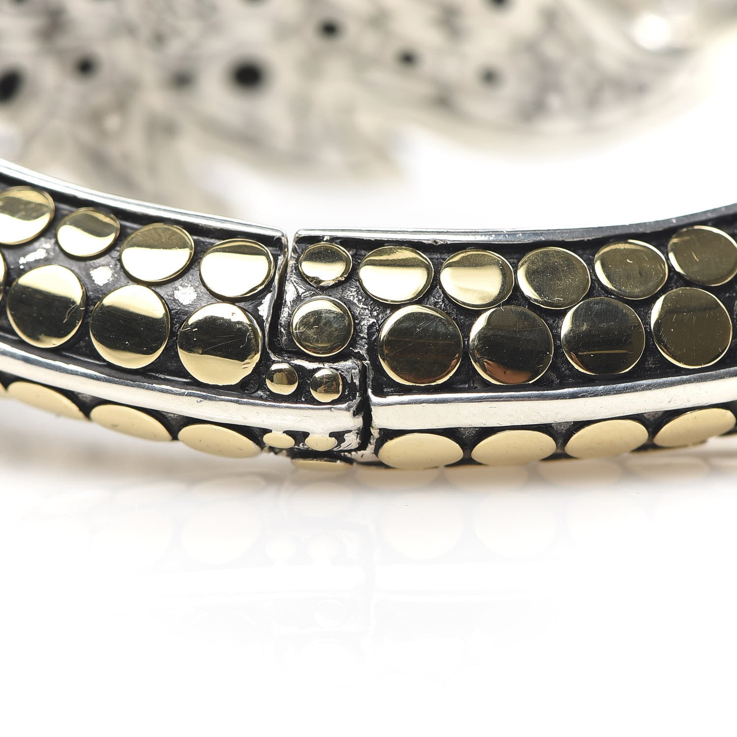 John Hardy Sterling Silver 18K Yellow Gold Ayu Dot Leaf Cuff Bracelet 6 of 6