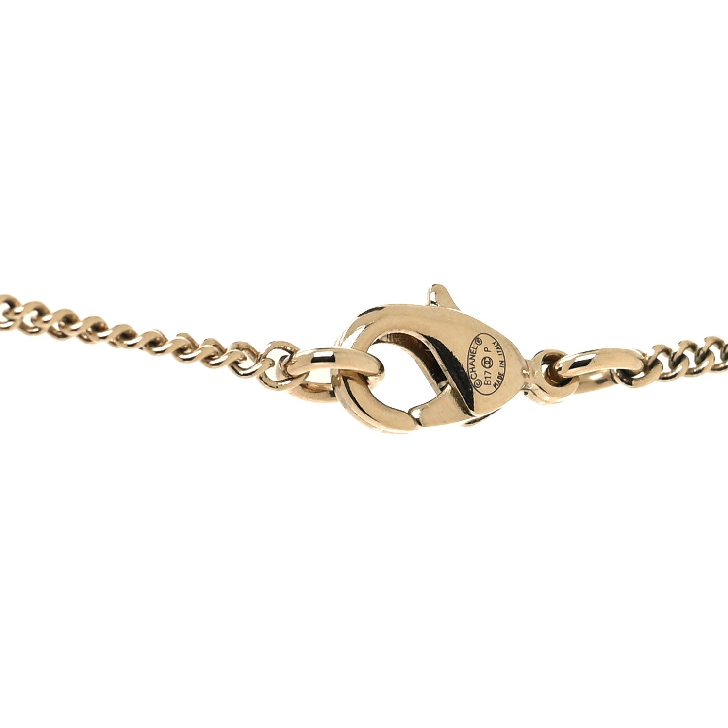 Chanel Metal Bead CC Drop CC Pendant Necklace Gold 4 of 4
