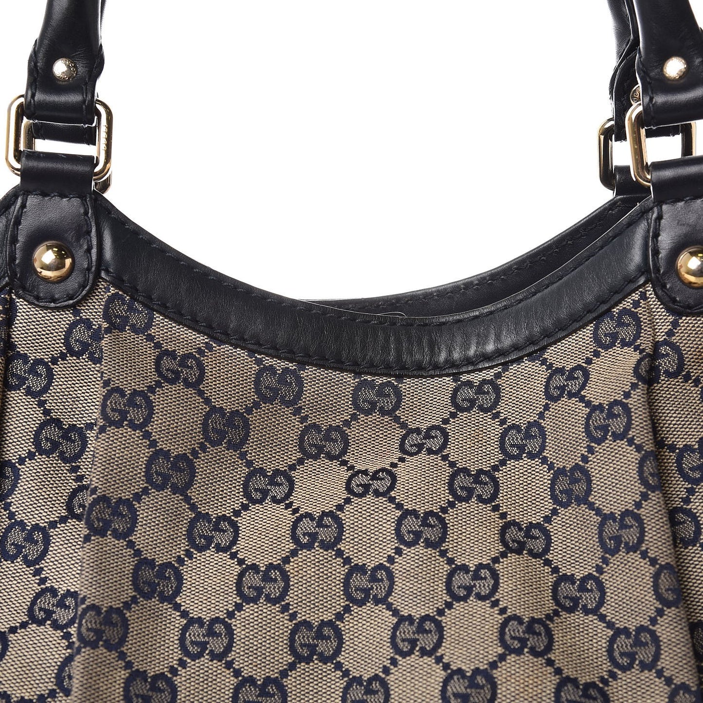 Monogram Calfskin Large Sukey Tote Beige Blue