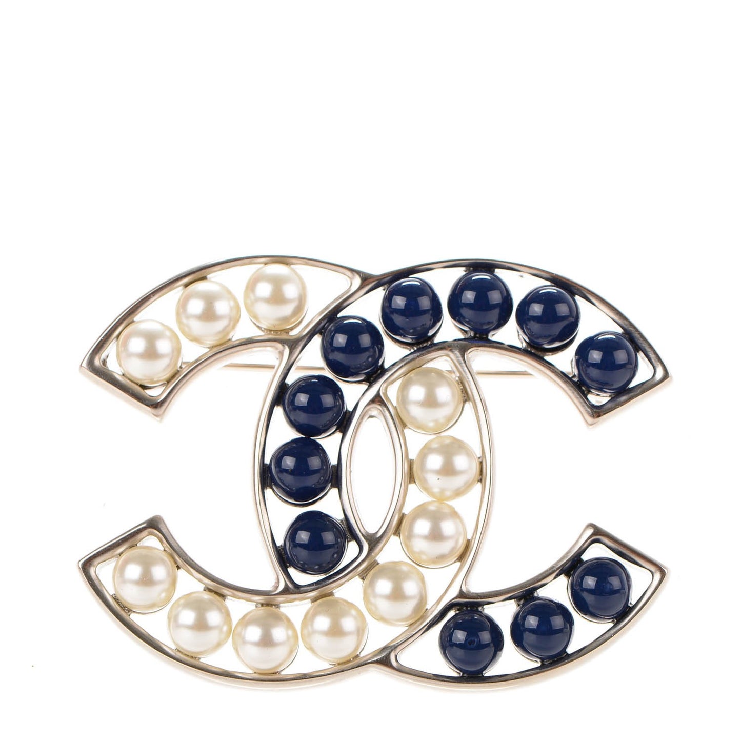 Pearl CC Brooch Navy White