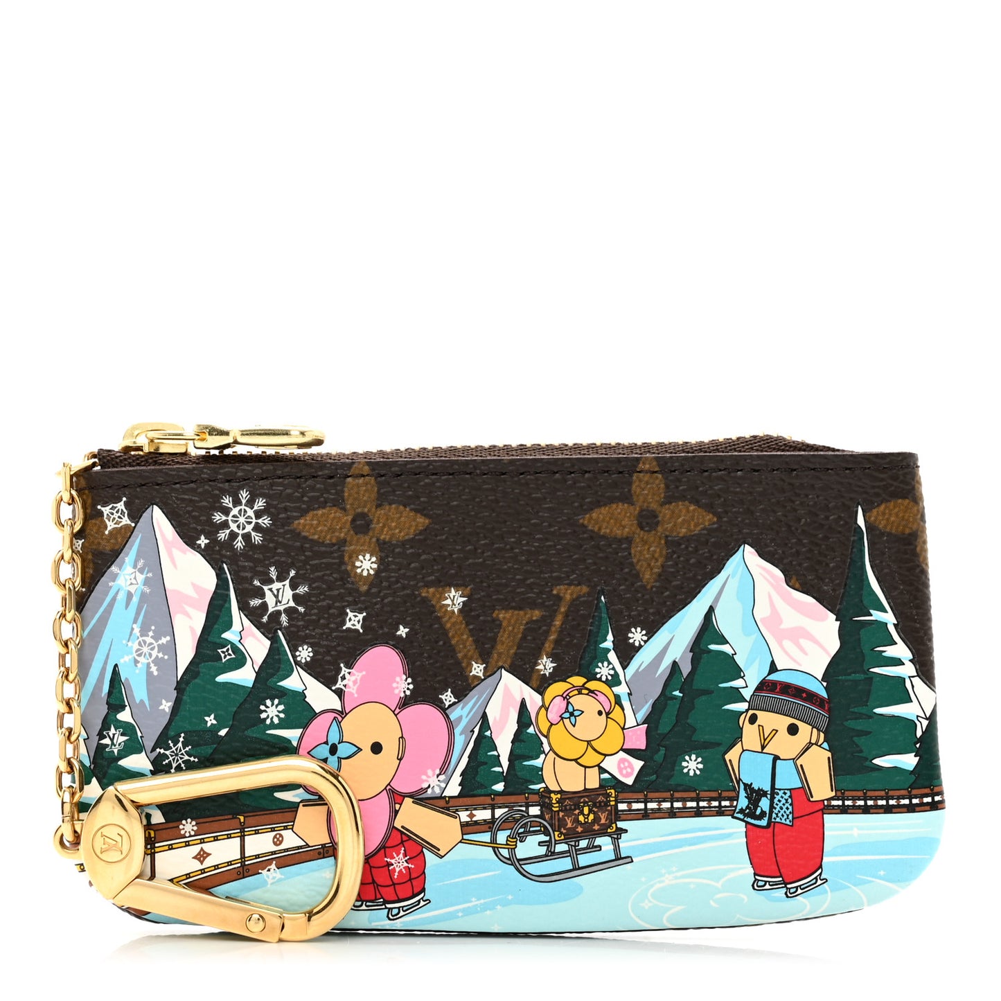 Monogram 2023 Christmas Animation Alpine Key Pouch Pink