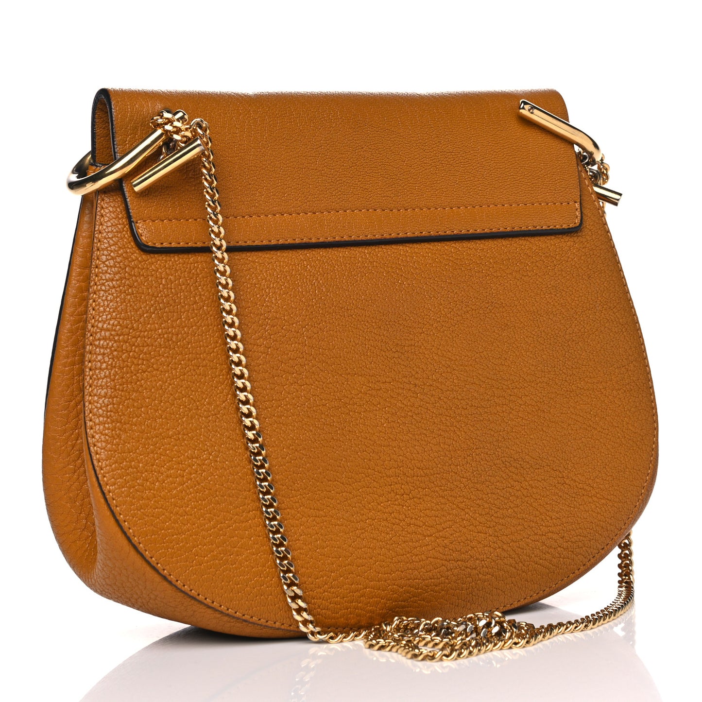 Grained Lambskin Medium Drew Shoulder Bag Mustard