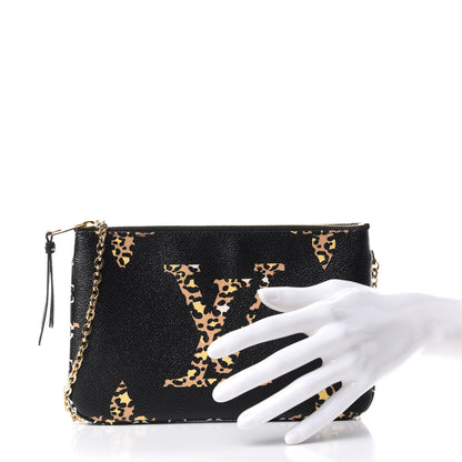 Louis Vuitton Monogram Giant Jungle Pochette Double Zip Black 2 of 7