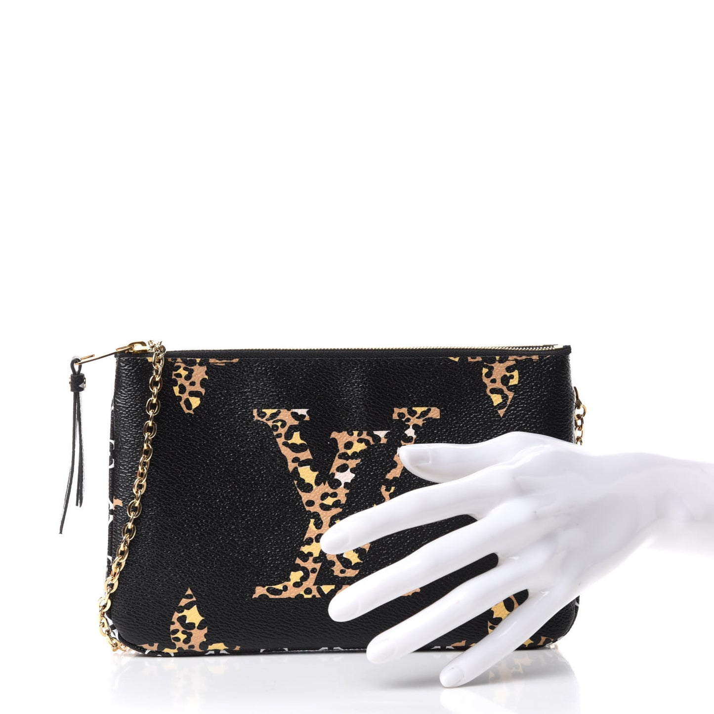 Monogram Giant Jungle Pochette Double Zip Black