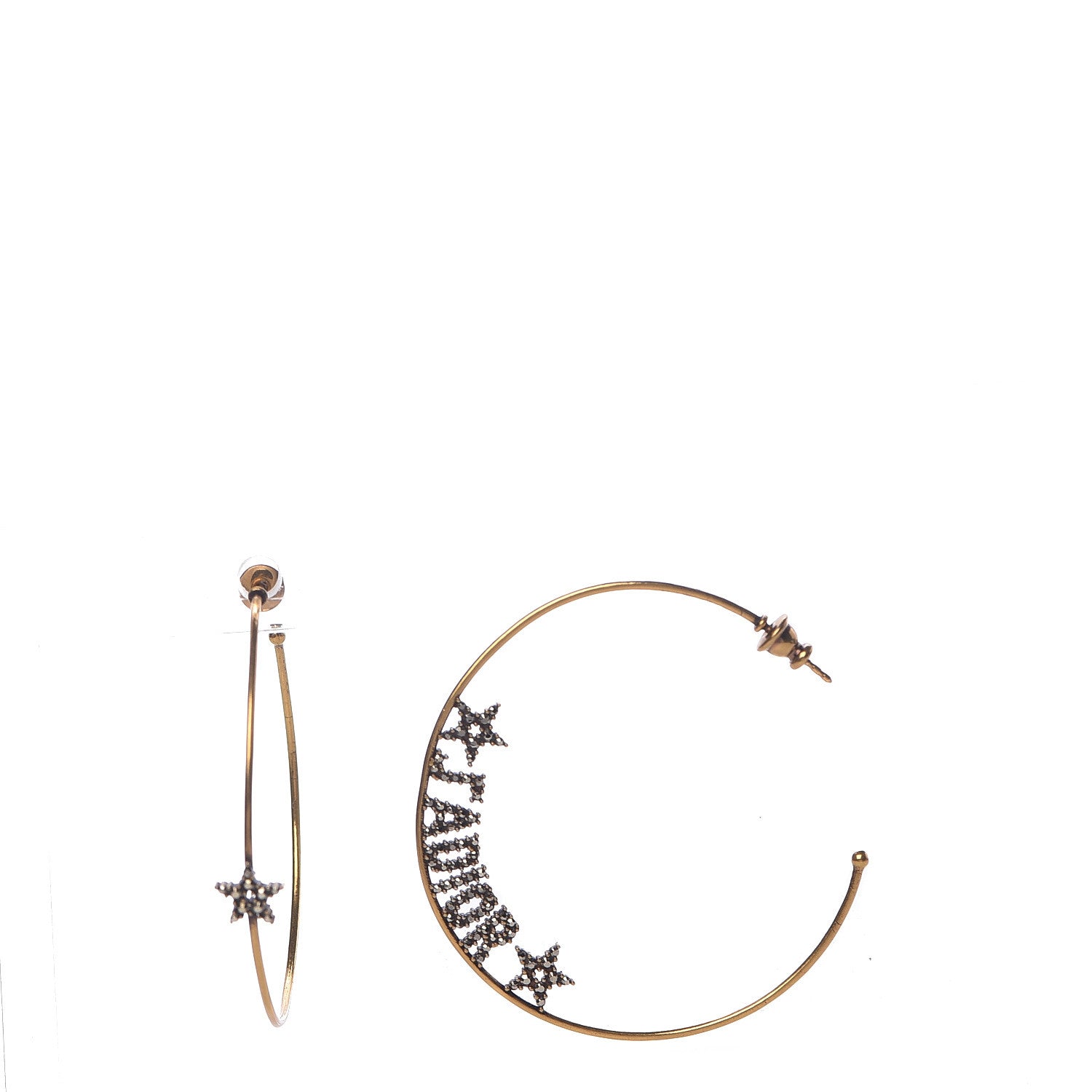 Christian Dior Metal J'Adior Hoop Earrings Aged Gold 3 of 7