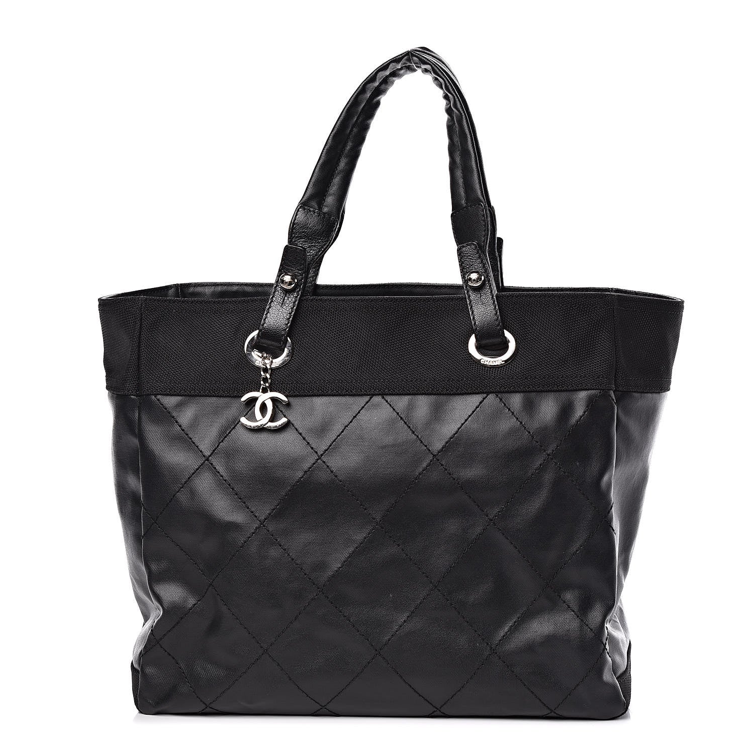 Chanel Coated Canvas Large Paris Biarritz Tote Black 1 of 17