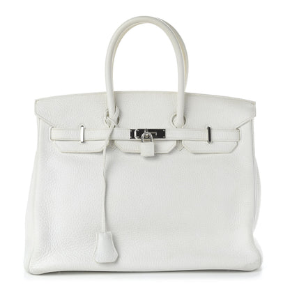 Hermes Taurillon Clemence Birkin 35 White 1 of 14