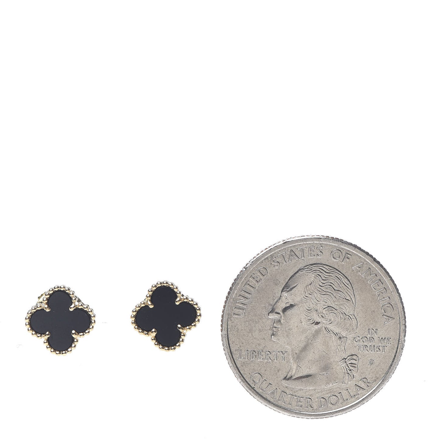 18K Yellow Gold Black Onyx Sweet Alhambra Earrings
