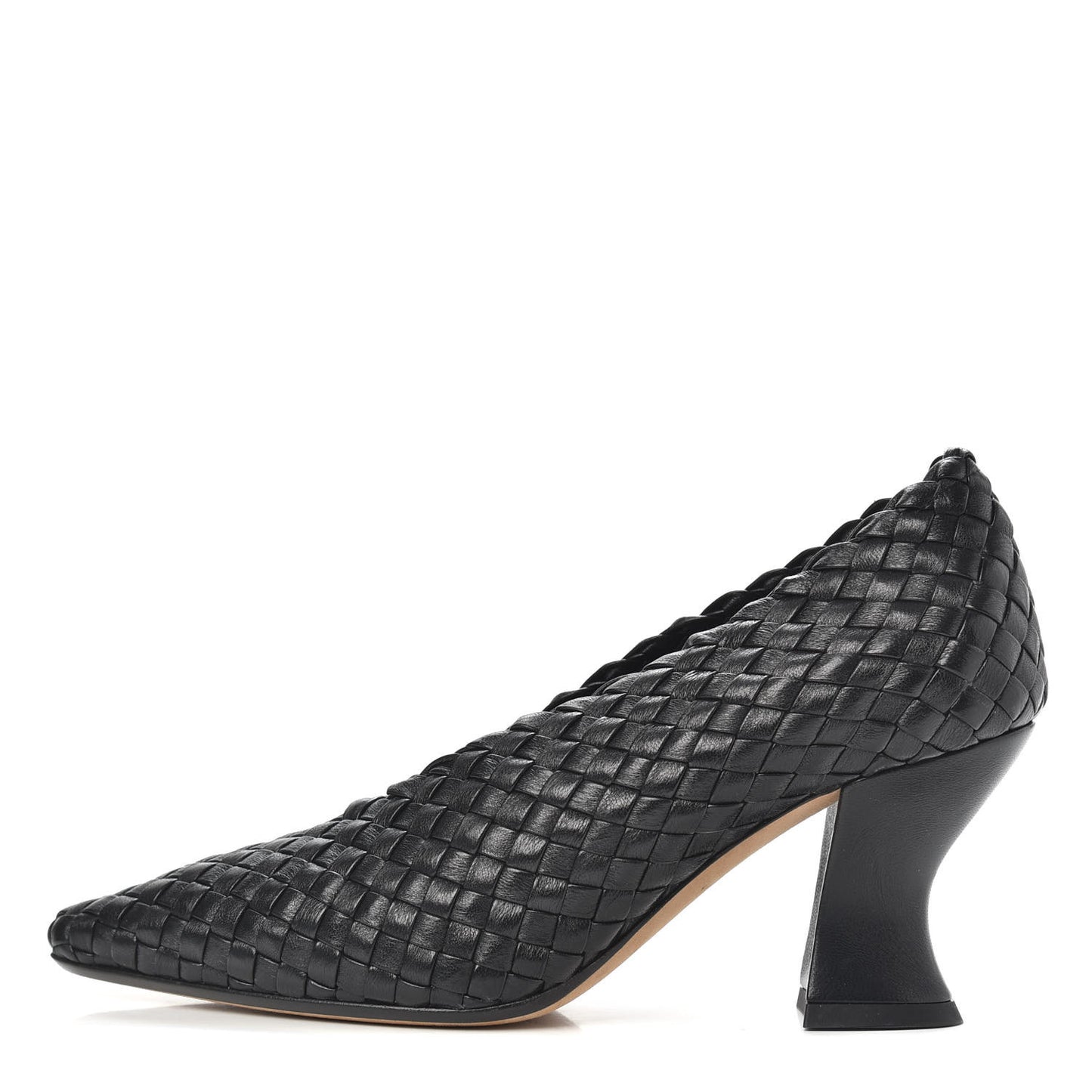 Nappa Intrecciato Almond Pumps 36 Black