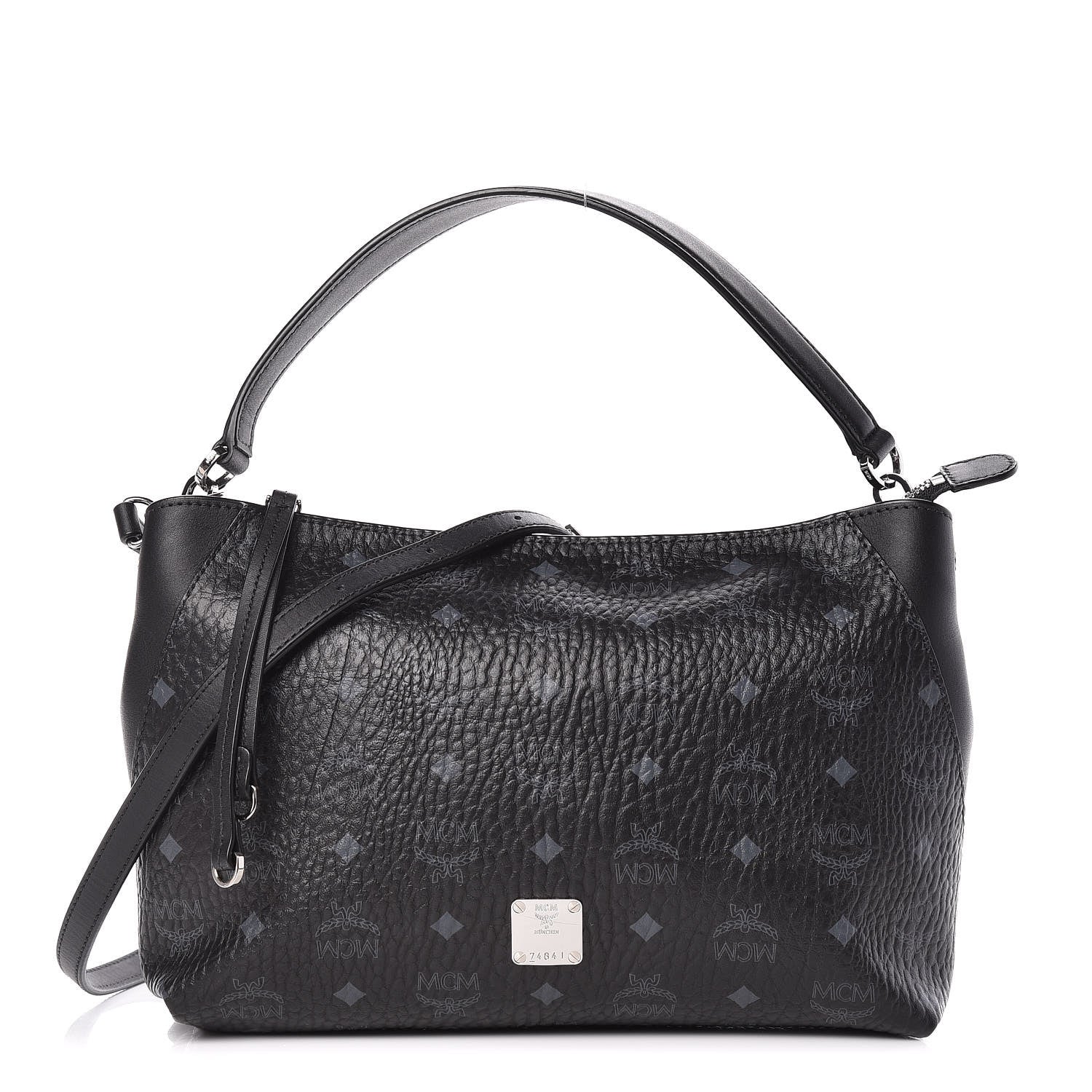 MCM Visetos Medium Klara Shoulder Bag Black 1 of 11