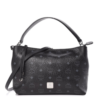 MCM Visetos Medium Klara Shoulder Bag Black 1 of 11