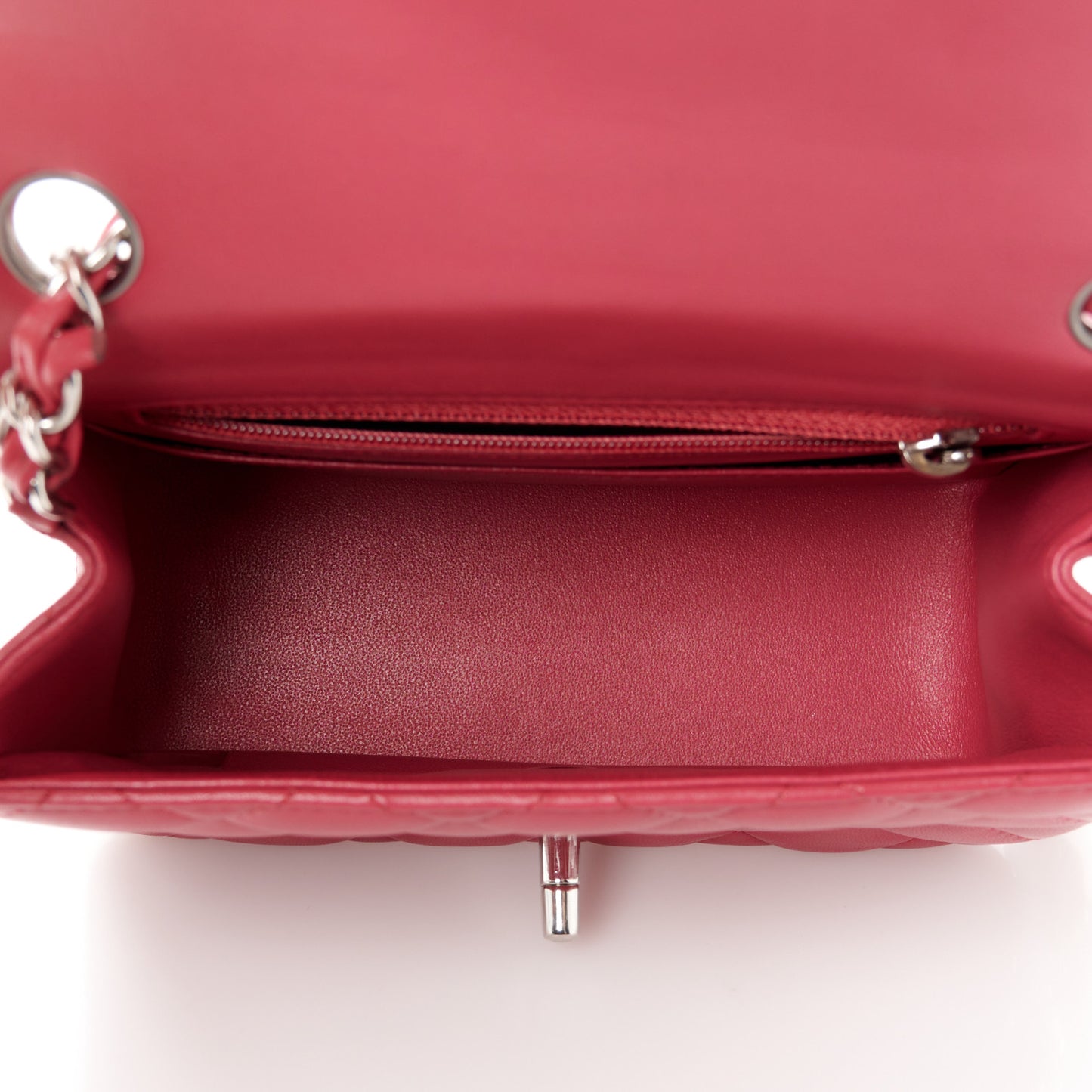 Lambskin Quilted Mini Square Flap Dark Pink
