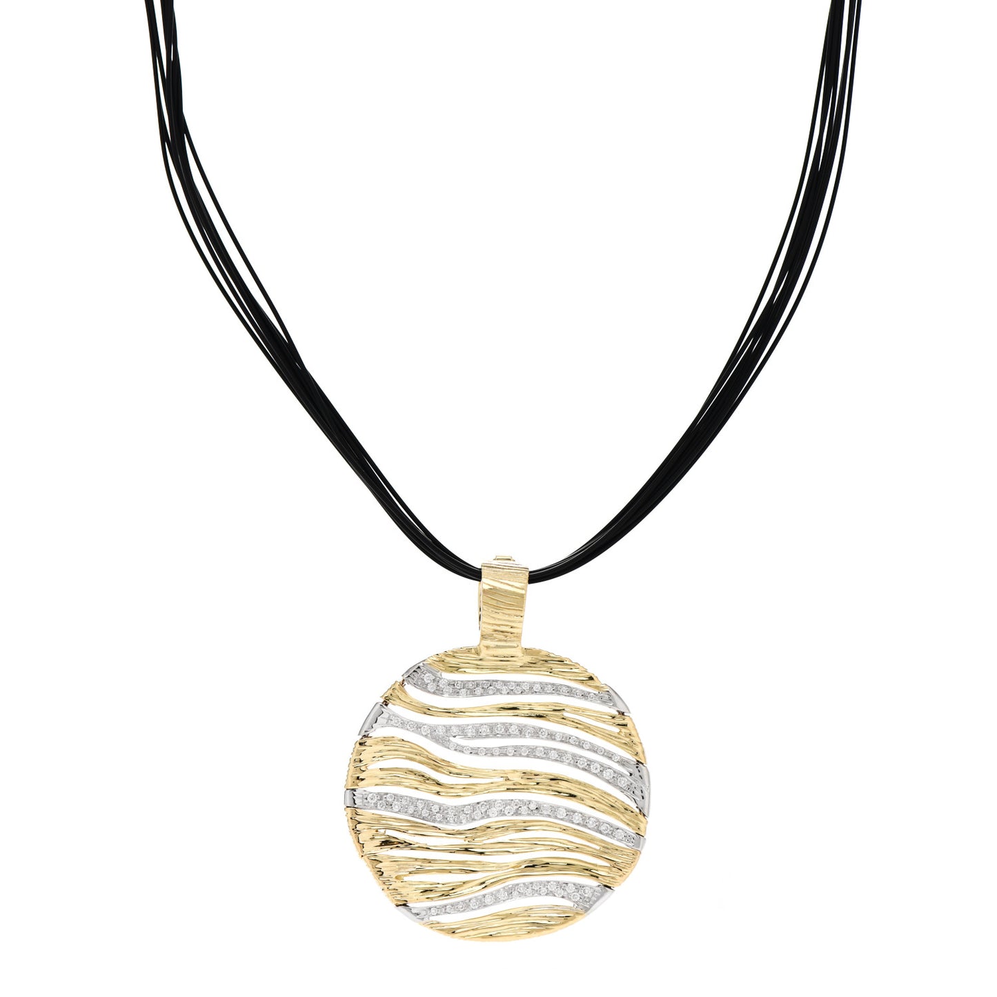 18K Yellow White Gold Diamond Elfantino Necklace