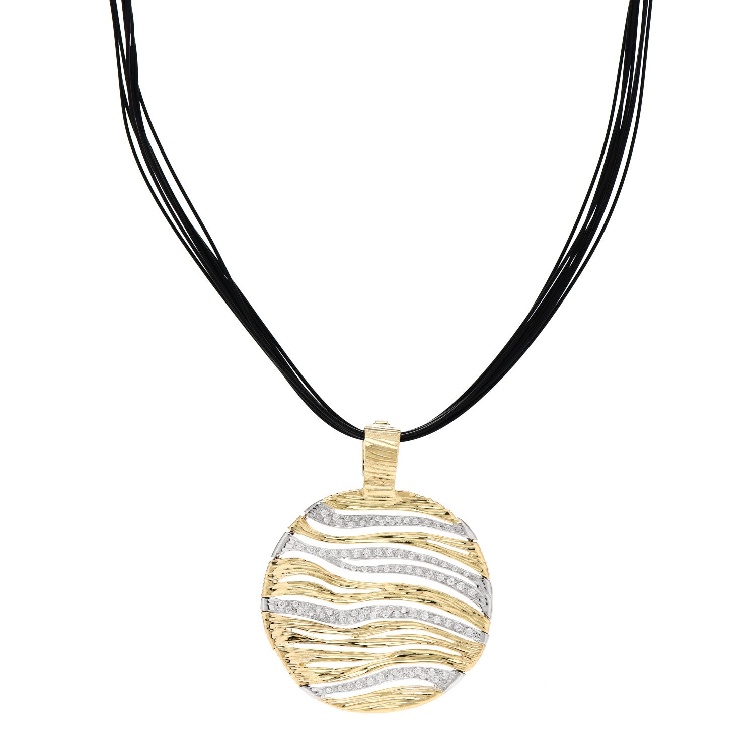 Roberto Coin 18K Yellow White Gold Diamond Elfantino Necklace 1 of 4