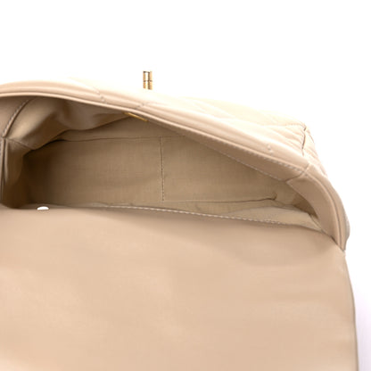 Chanel Lambskin Quilted Medium Chanel 19 Flap Light Beige 5 of 9