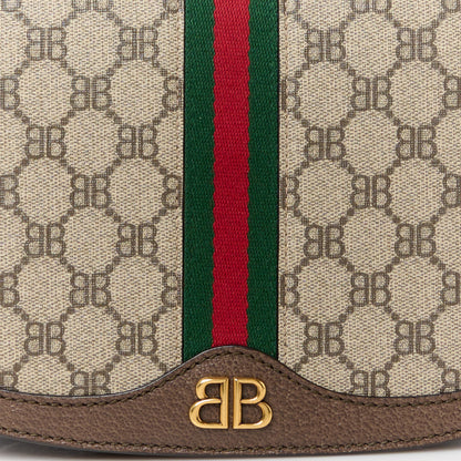 Gucci X BALENCIAGA BB Supreme Monogram Web Small Ophidia Shoulder Bag Beige New Acero 8 of 11