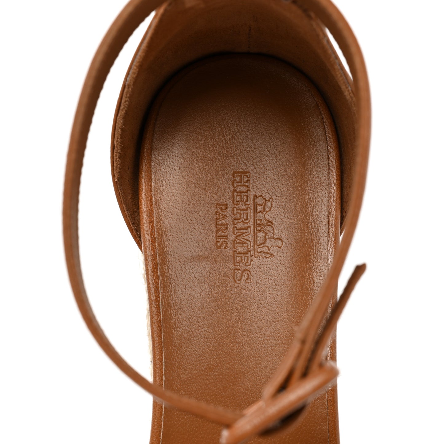 Goatskin Elda Espadrille Wedge Sandals 37 Natural