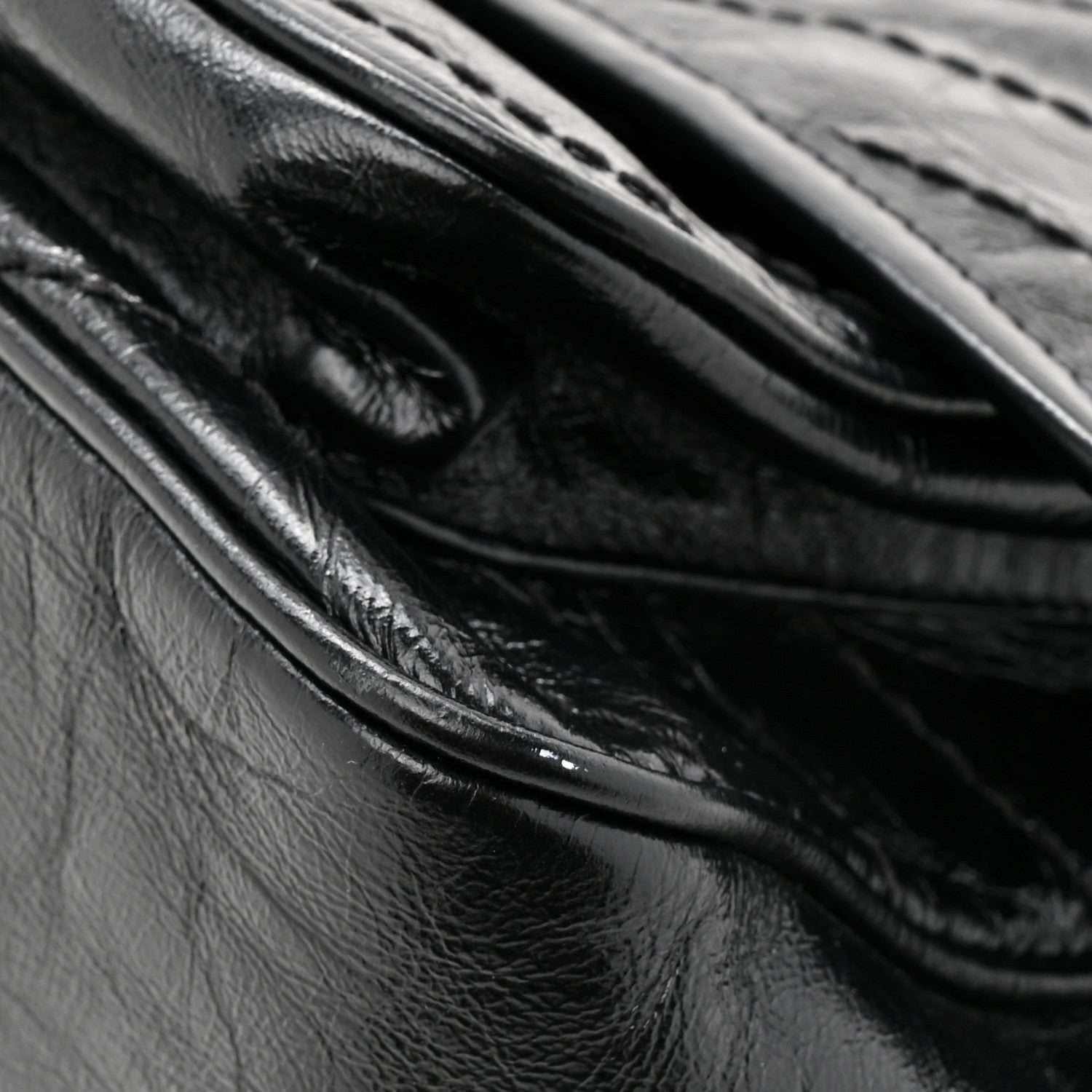 Saint Laurent Crinkled Calfskin Matelasse Monogram Medium Niki Chain Satchel Black 12 of 13