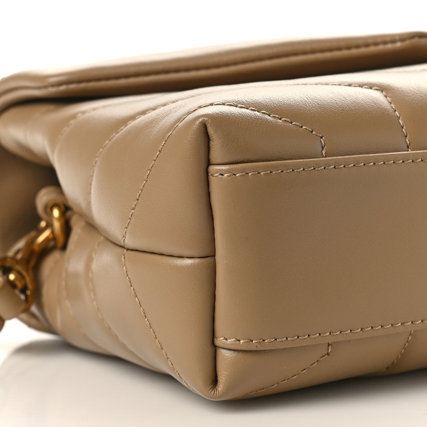 Saint Laurent Calfskin Y Quilted Monogram Toy Loulou Crossbody Bag Dark Latte 10 of 12