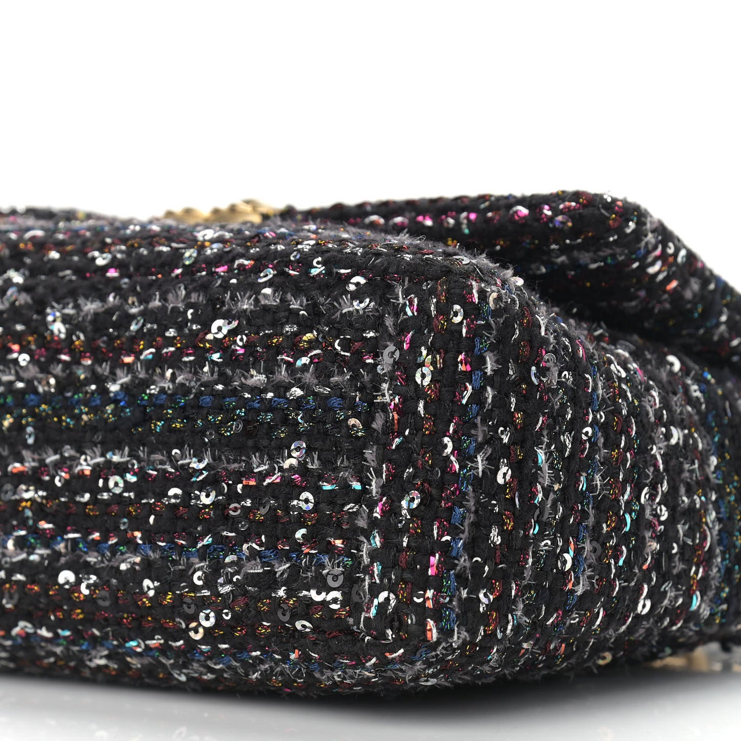 Tweed Sequin Quilted Medium Chanel 19 Flap Black Multicolor