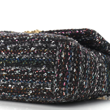 Chanel Tweed Sequin Quilted Medium Chanel 19 Flap Black Multicolor 10 of 12