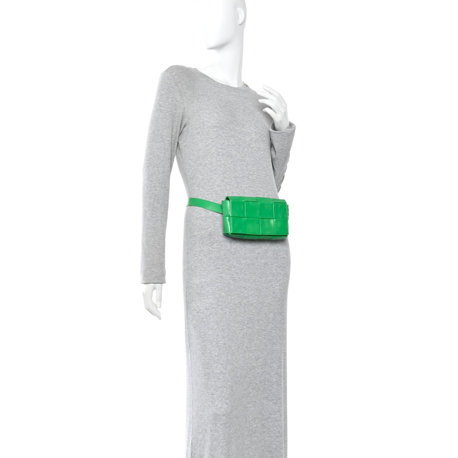 Bottega Veneta Paper Calfskin Intreccio Cassette Belt Bag Parakeet 2 of 10