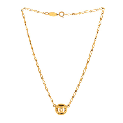Chanel CC Medallion Choker Chain Necklace Gold 3 of 4