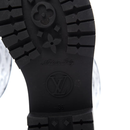 Louis Vuitton Rubber Embossed Monogram Drops Flat Half Boots 36 Black 6 of 7