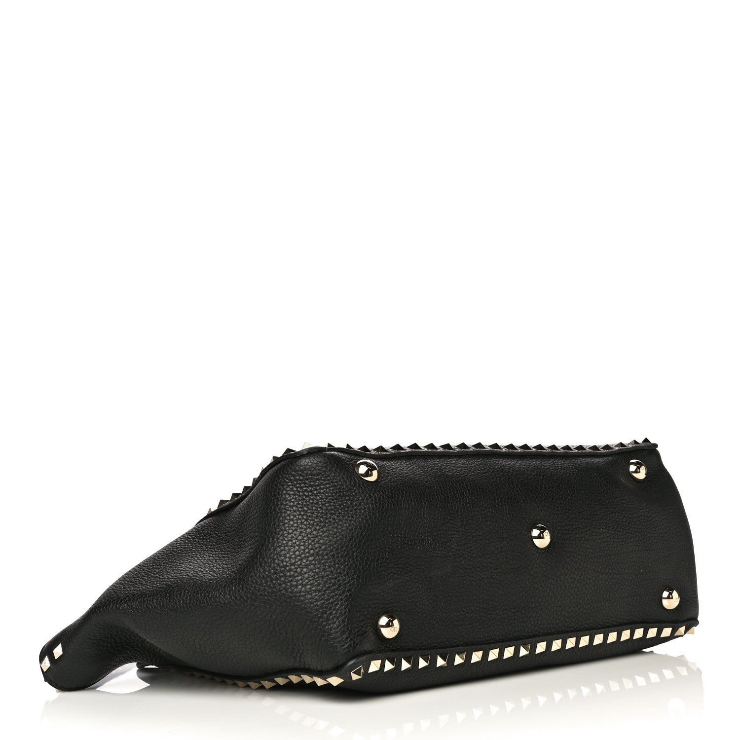 Valentino Garavani Pebbled Calfskin Medium Rockstud Tote Black 4 of 10